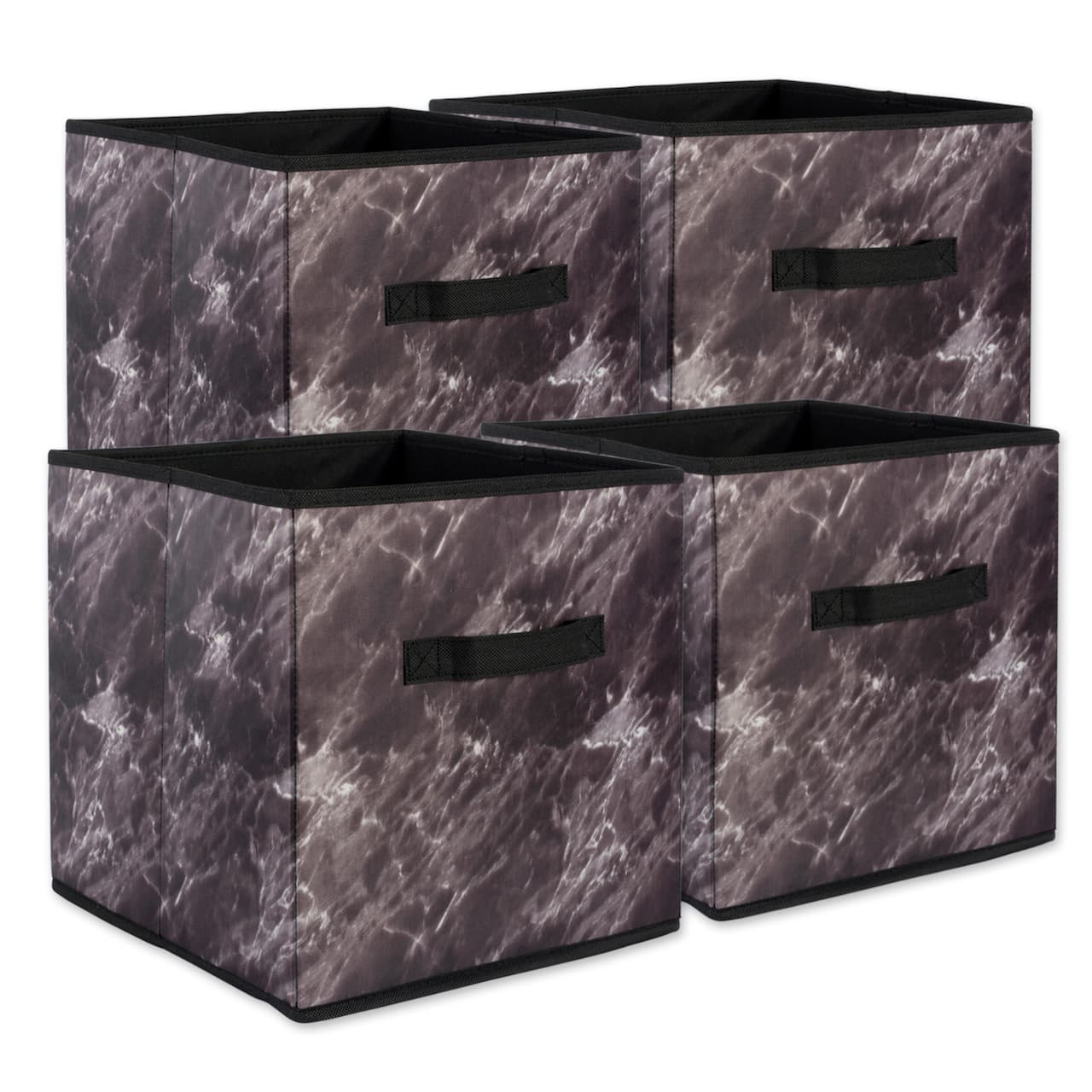 DII® Black Marble Cube Laundry Bin Set, 4ct.